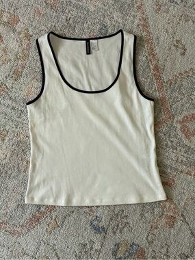 H&M White Tank with Navy Trim